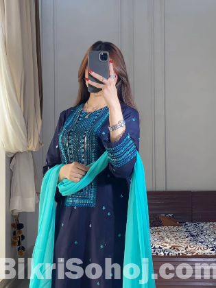 Sequence Embroidery Three Piece